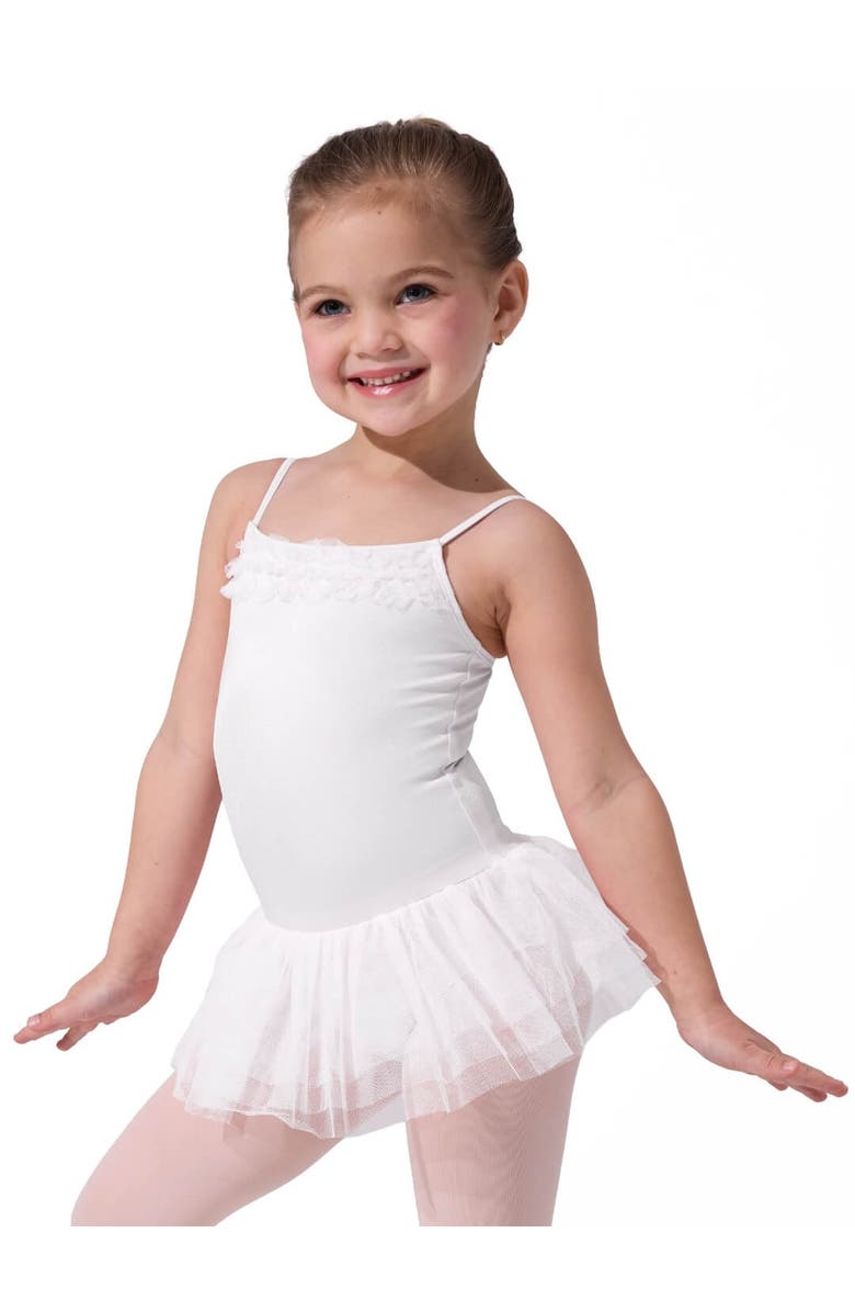 CAPEZIO Ruffle Yoke Tutu Dress, Main, color, White