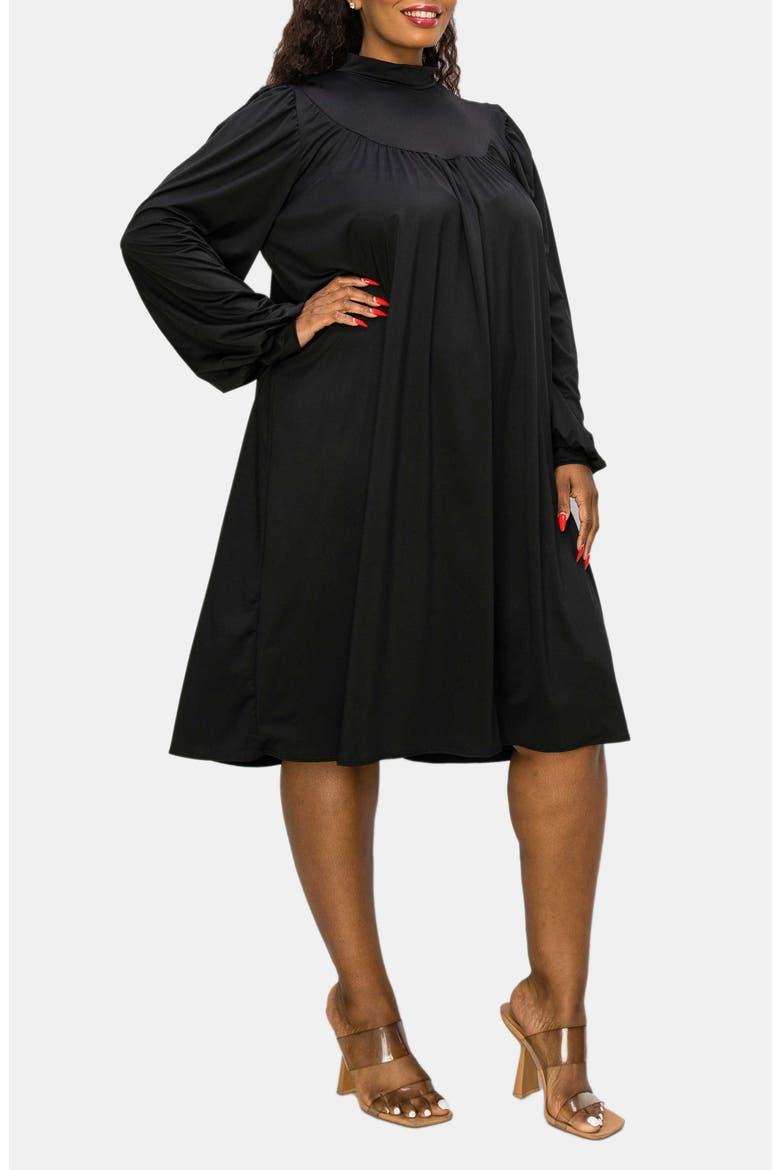 Amal Long Sleeve Stretch Dress, Alternate, color, BLACK