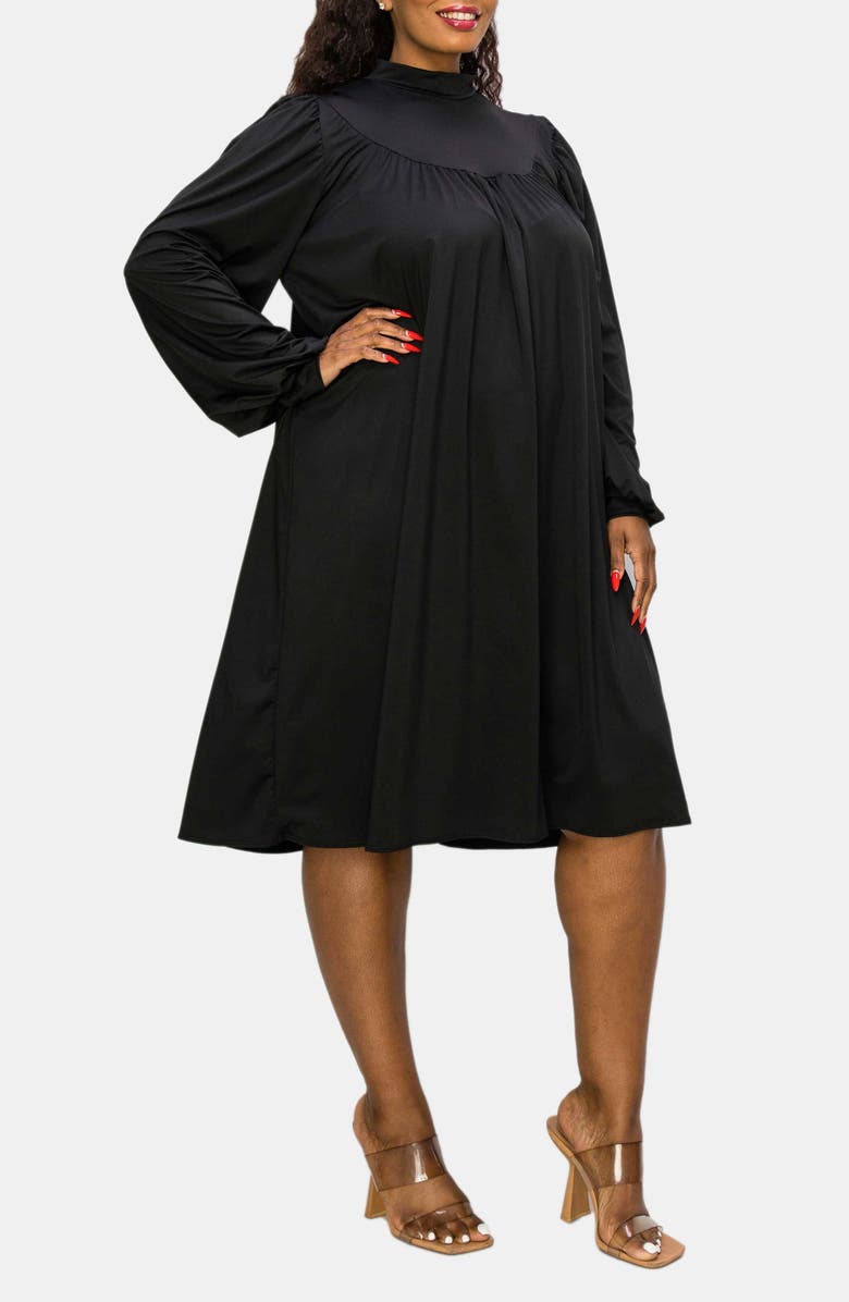 L I V D Amal Long Sleeve Stretch Dress, Alternate, color, Black