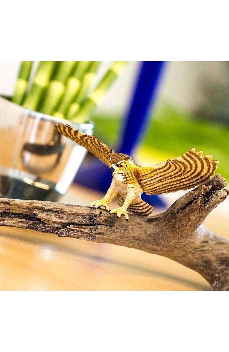 Safari Ltd. Great Horned Owl Kids Toy Figure, Alternate, color, NO COLOR