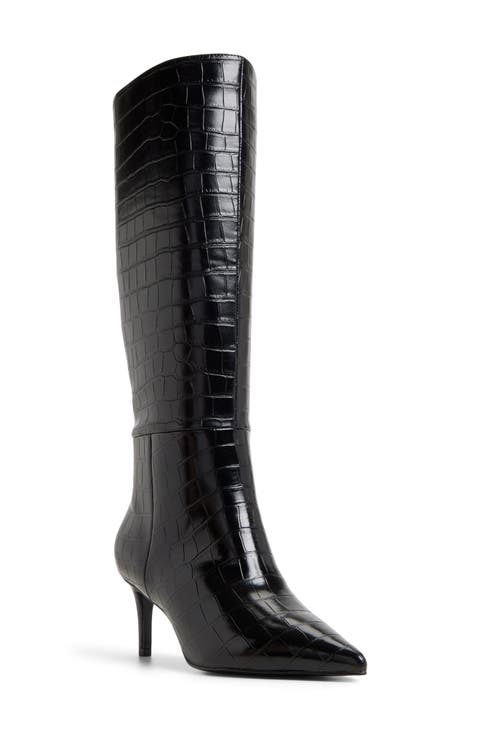 Heathher Pointed Toe Knee High Boot (Women) (Narrow Calf)