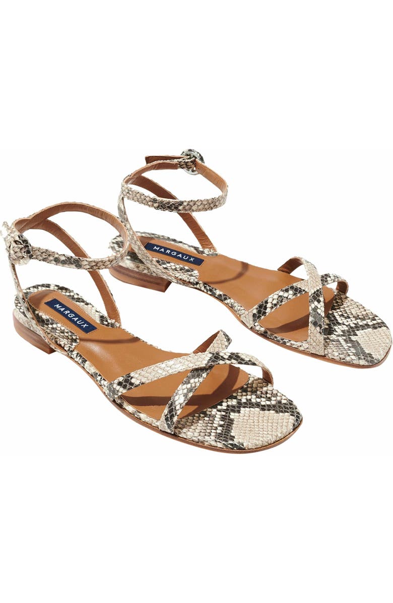 MARGAUX The Flat Sandals, Alternate, color, Natural Python Embossed