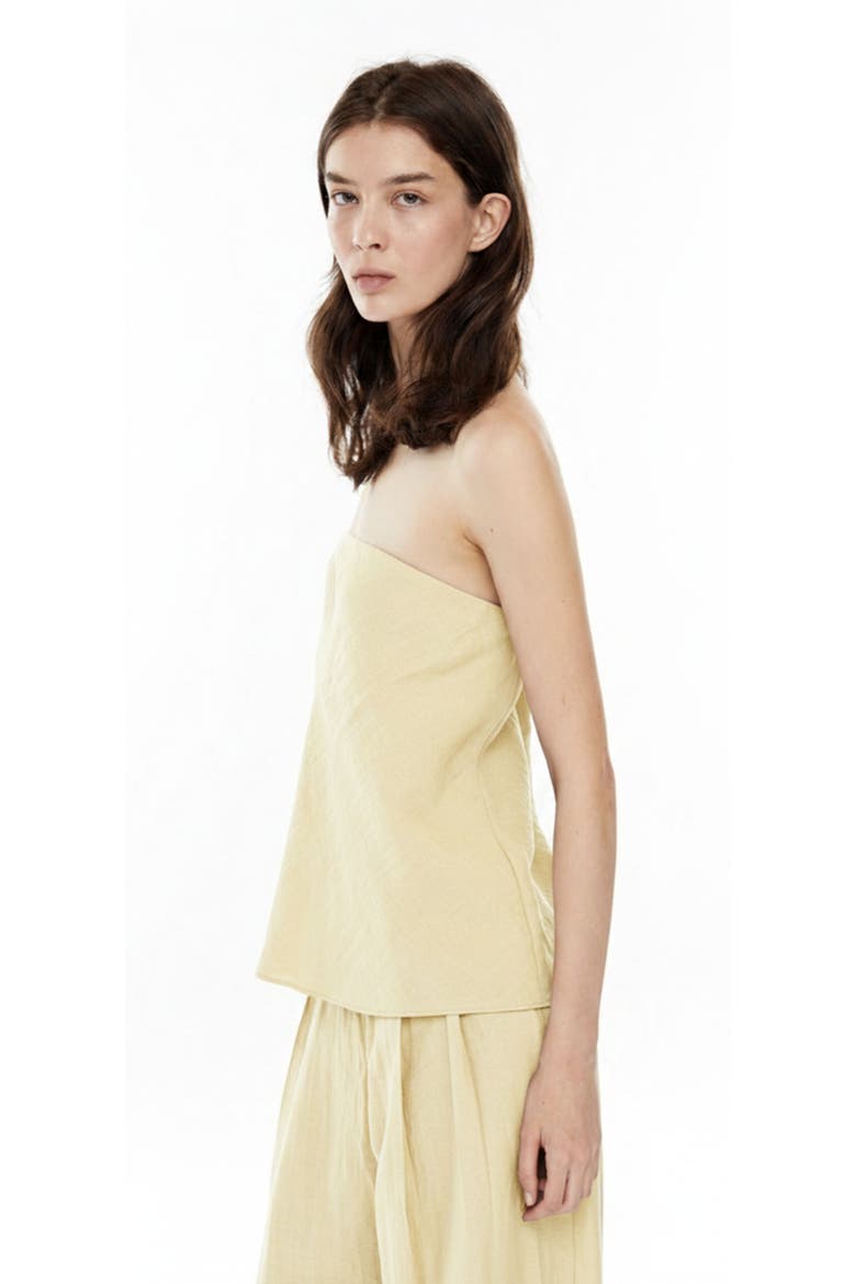 Sana Strapless Linen Top, Main, color, Yellow