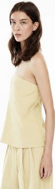 Mother of All Sana Strapless Linen Top