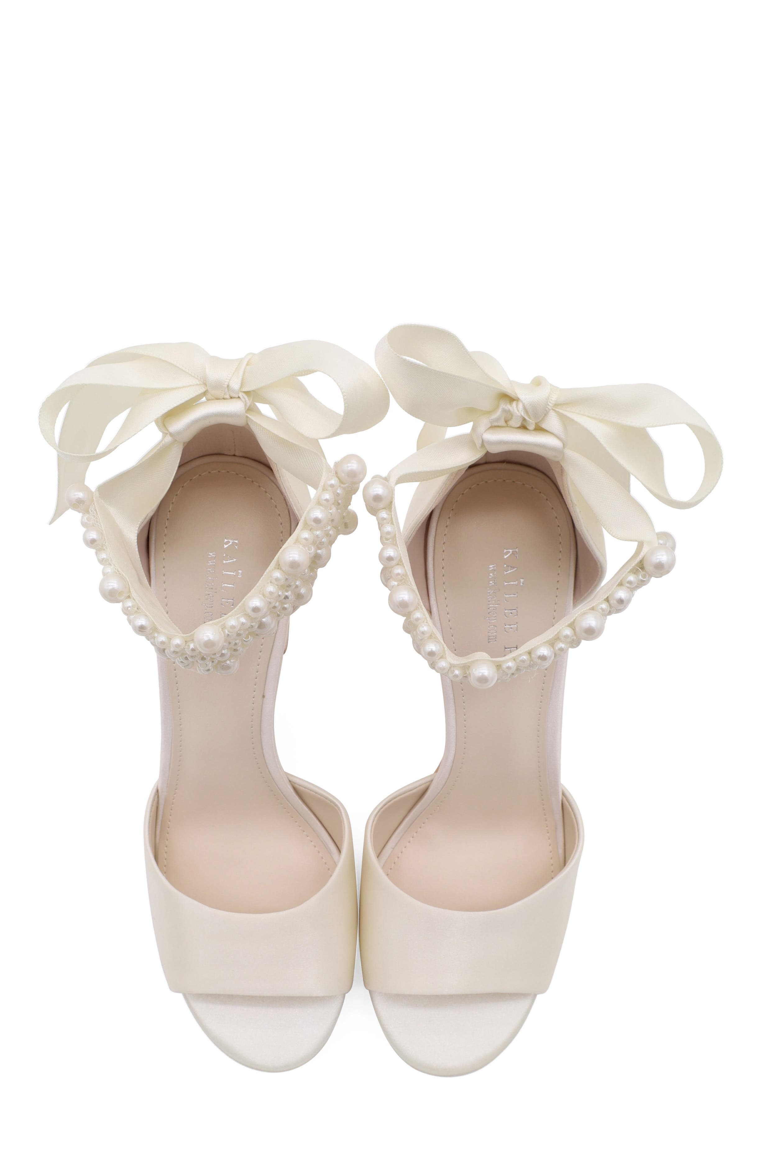 Sasha Satin Block Heel Sandals with Perla Strap, Alternate, color, Ivory
