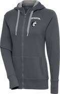 ANTIGUA Women's Antigua Charcoal Northeastern Huskies Victory Full-Zip Hoodie