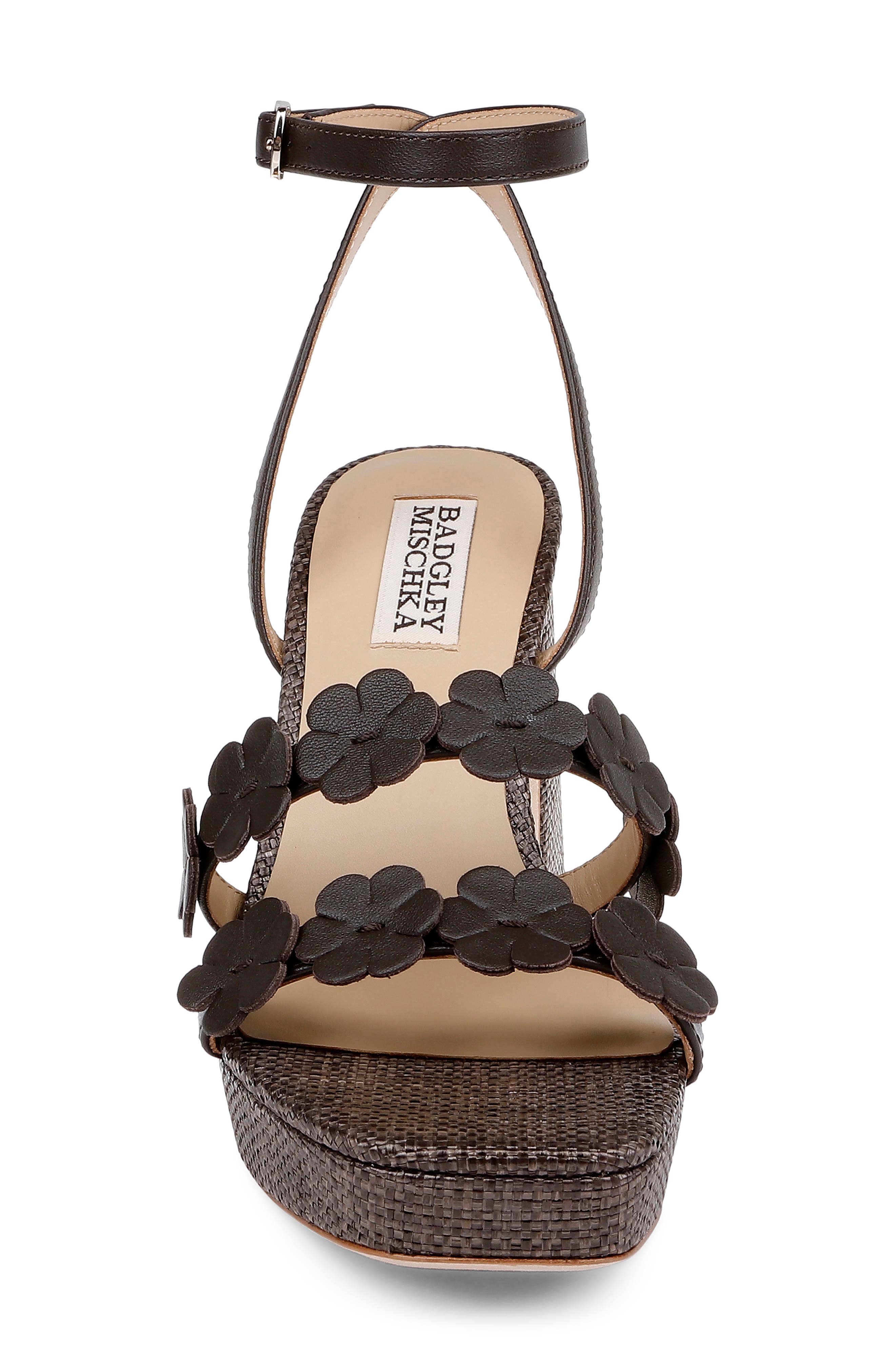 Badgley Mischka Collection Waverly Ankle Strap Platform Sandal, Alternate, color, Brown Leather