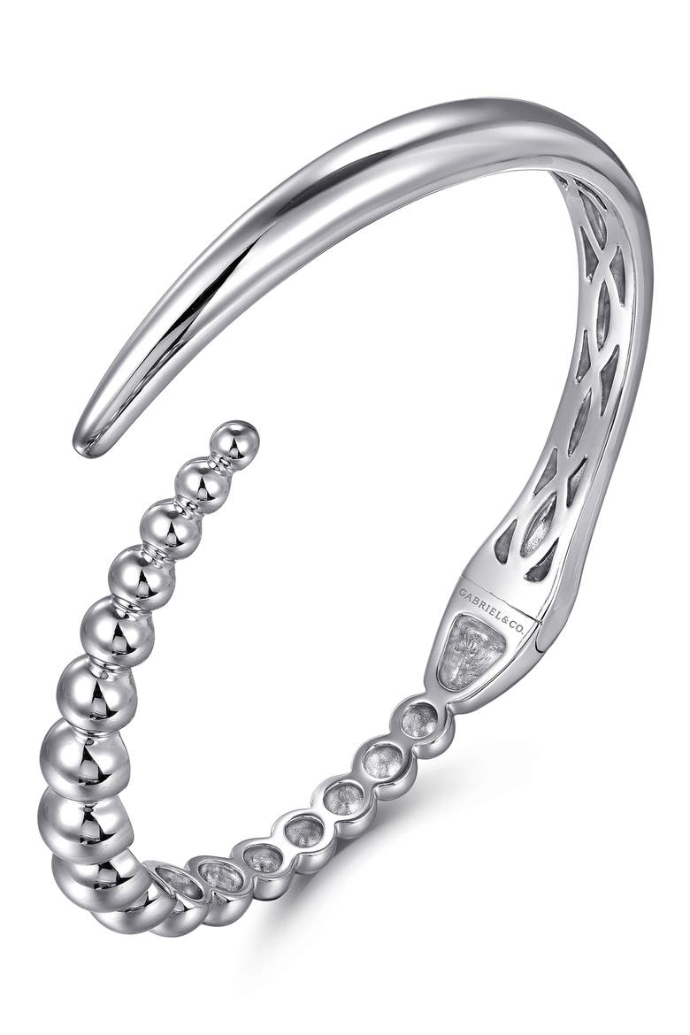 Bujukan Sterling Silver Bypass Cuff Bracele, Alternate, color, STERLING SILVER