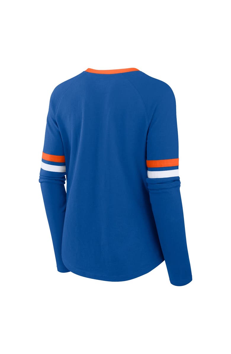 FANATICS Women's Fanatics Royal New York Mets Won & Done Raglan Lace-Up Long Sleeve T-Shirt, Alternate, color, 