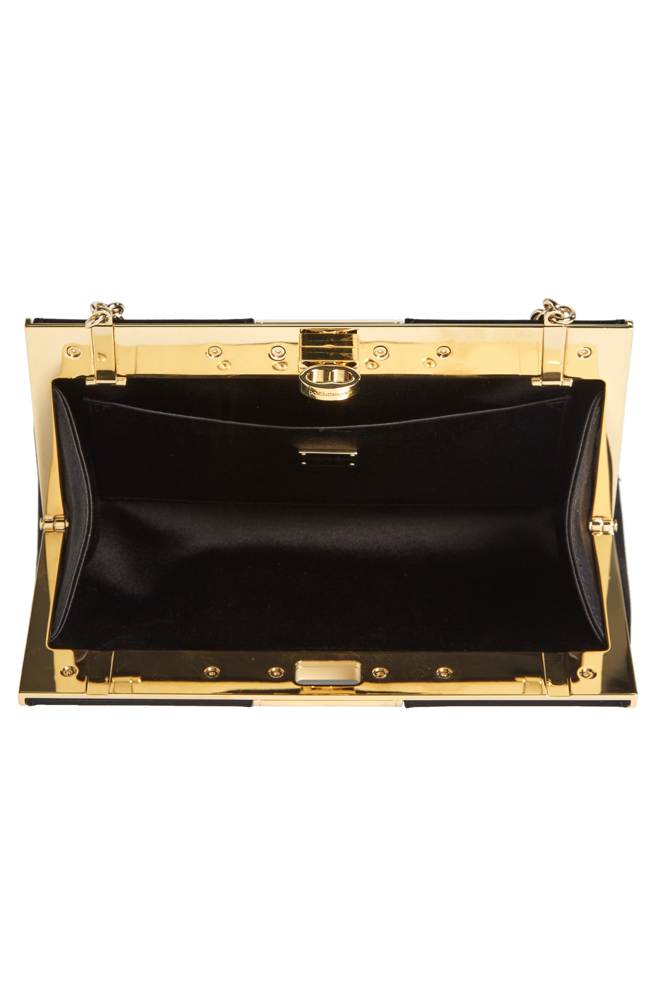 Dolce&Gabbana Small Marlene Satin Shoulder Bag, Alternate, color, Black