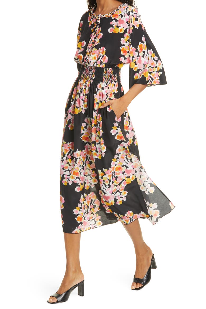 Floral Silk Romper Dress, Alternate, color, PINK FLORAL BOUQUET