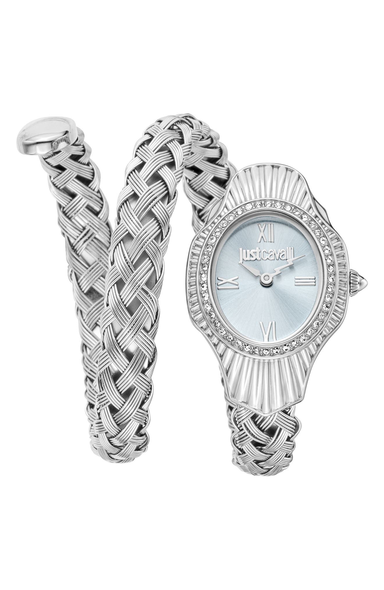 Twined Snake Wraparound Bracelet Watch, 23.5mm x 37mm