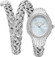 Just Cavalli Twined Snake Wraparound Bracelet Watch, 23.5mm x 37mm