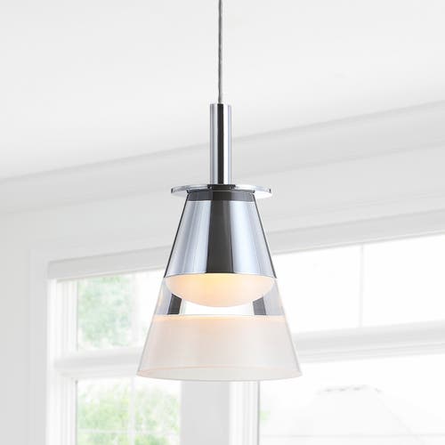 Jonathan Y Alain 1-light Adjustable Metal Integrated Led Pendant In Neutral
