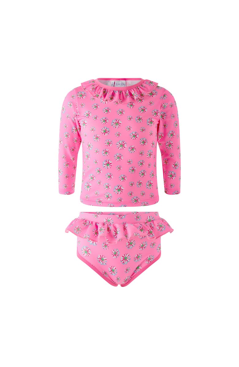 Rachel Riley Daisy Rashguard Set, Main, color, Pink