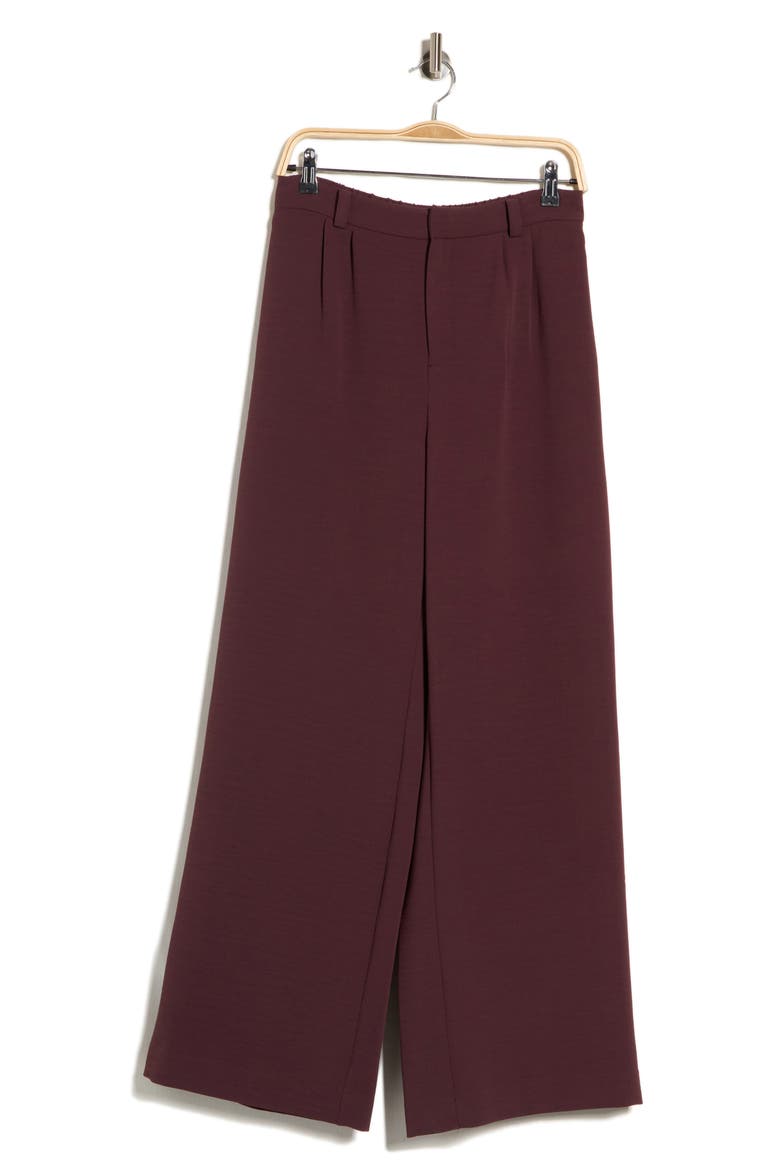 Crepe Wide Leg Trousers, Alternate, color, BURGUNDY FUDGE