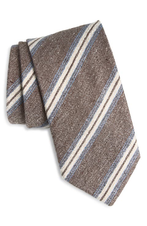 Stripe Textured Silk Tie