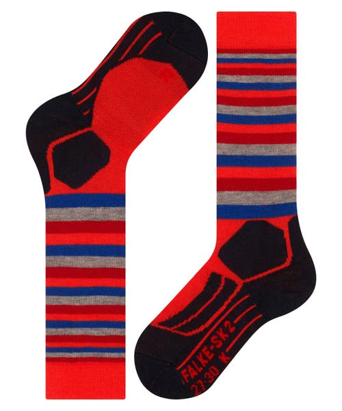 Falke Sk2 Intermediate Stripes Ski Socks In Red