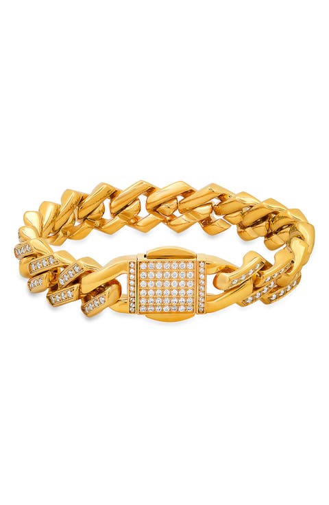 Men's Simulated Diamond Curb Chain Bracelet