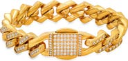 STEELTIME Men's Simulated Diamond Curb Chain Bracelet