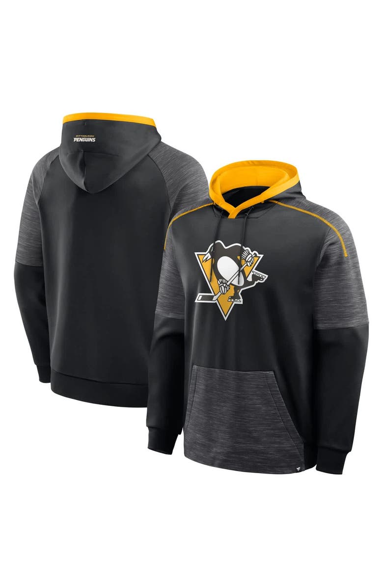 FANATICS Men's Fanatics Black Pittsburgh Penguins Goaltender Defender Pullover Hoodie, Main, color, Black