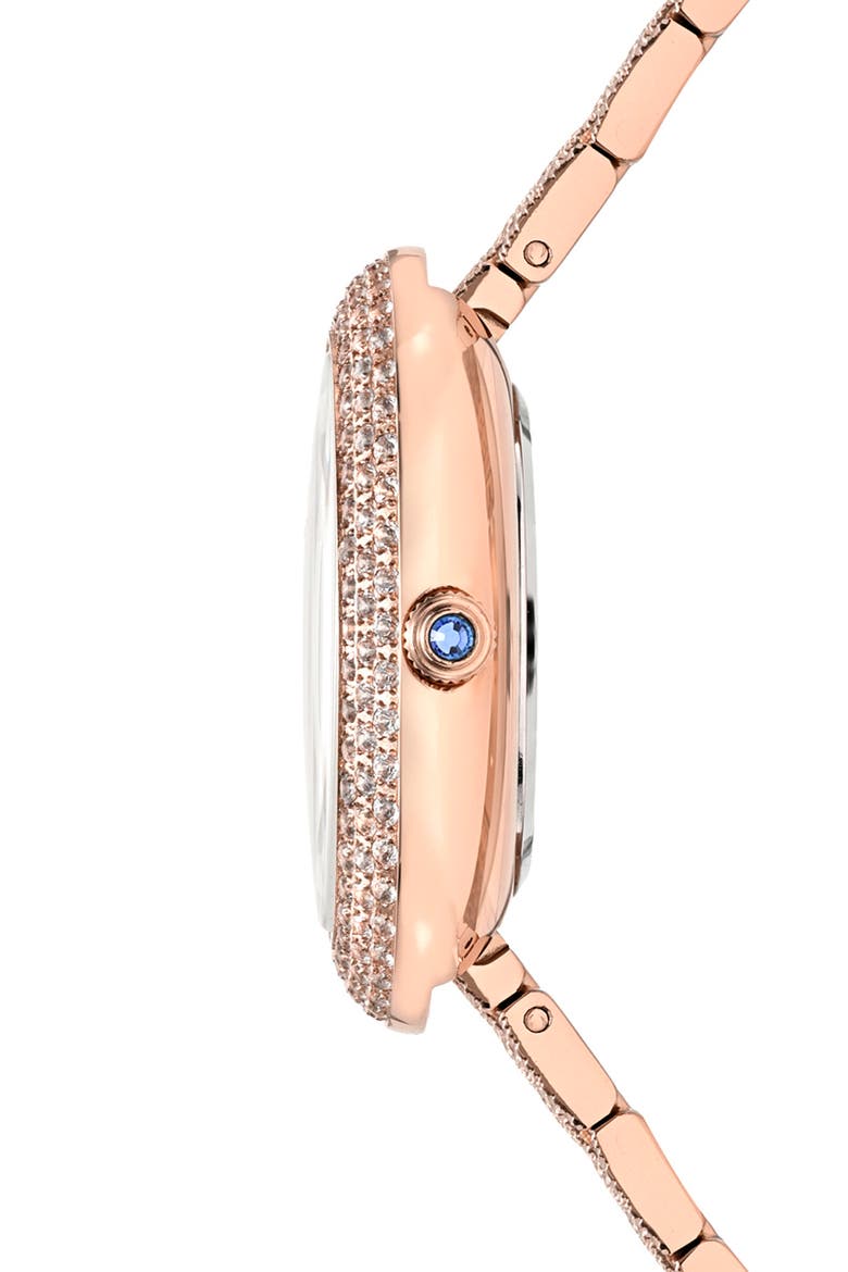 Women's Porsamo Bleu Angelica Oval Sunray Dial Topaz Stainless Steel Watch, Alternate, color, ROSE/ WHITE