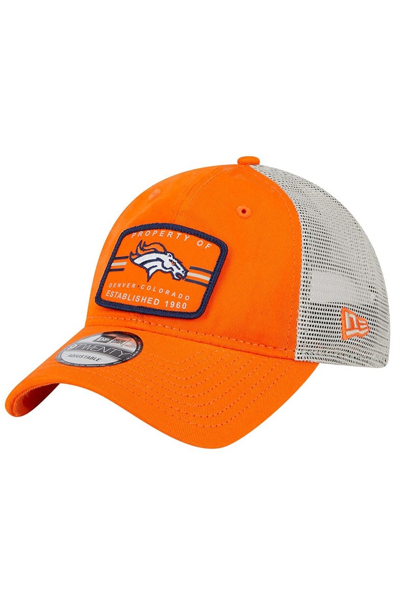 New Era Men's New Era  Orange Denver Broncos Property Trucker 9TWENTY Adjustable Hat, Main, color, 