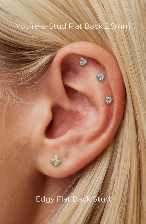 Seed2stone Edgy Flat Back Stud In Gold