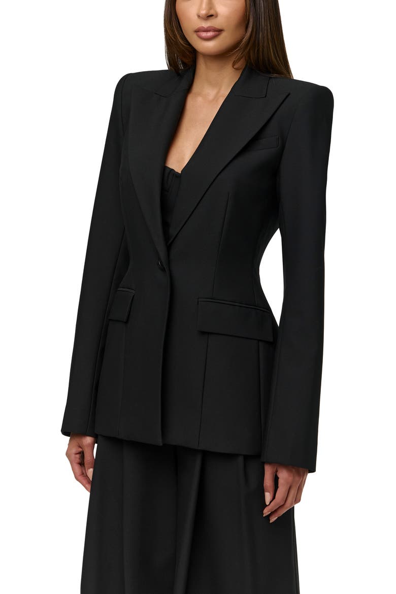 One-Button Blazer, Alternate, color, BLACK