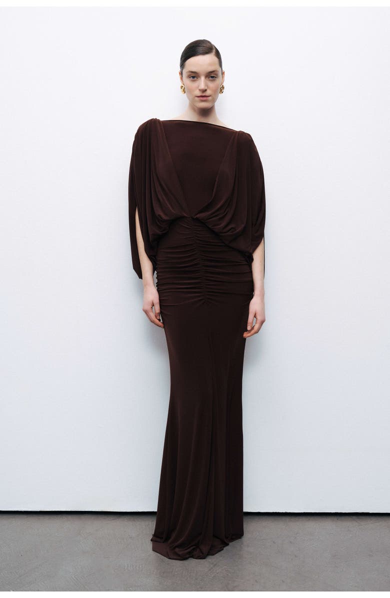 Nocturne Draped Maxi Dress, Main, color, 