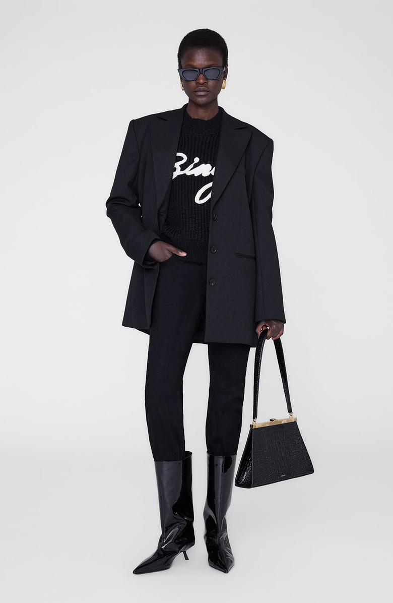 ANINE BING Kendrick Sweater, Alternate, color, Black