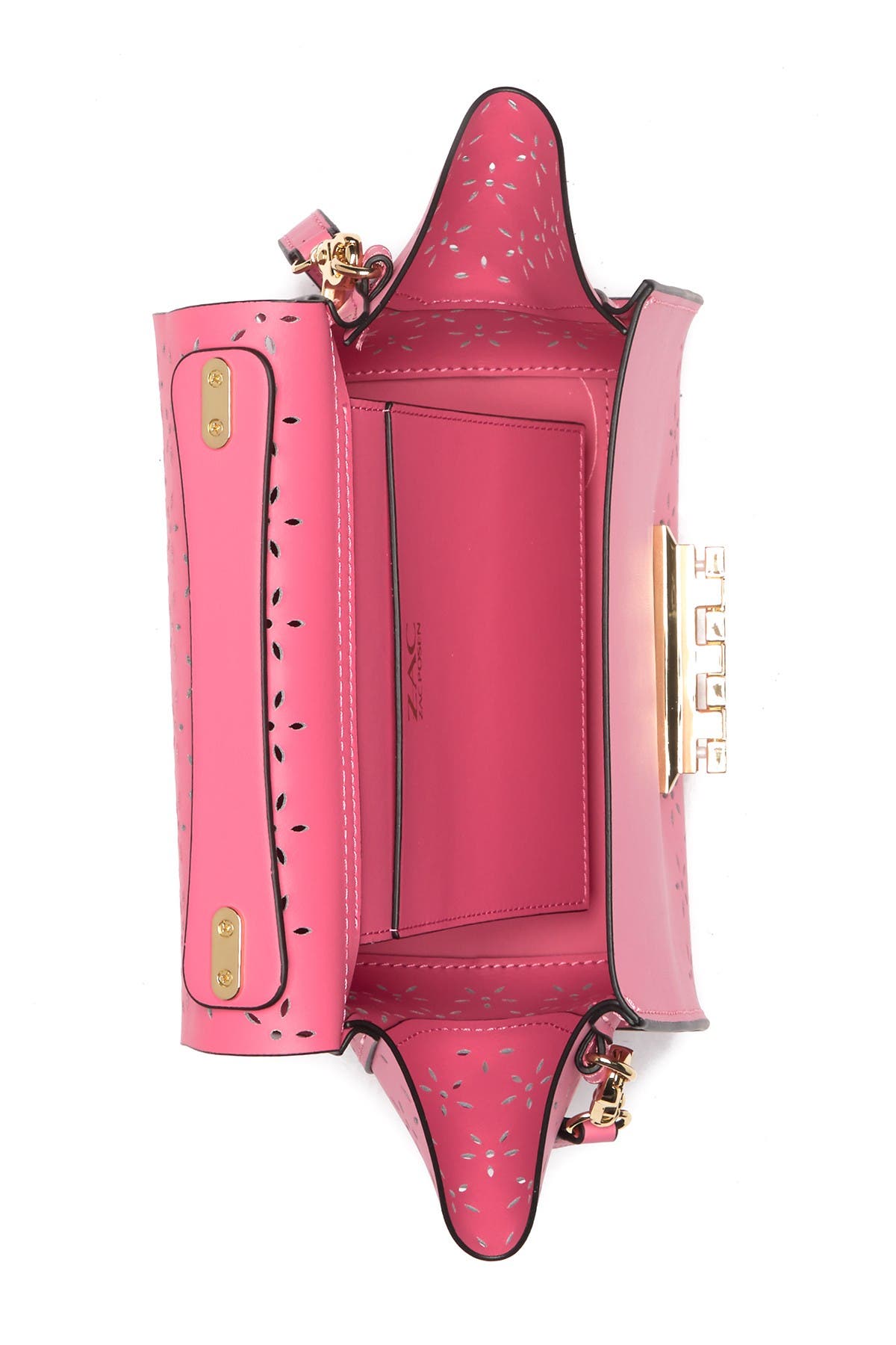 ZAC Zac Posen Eartha  Lasercut Floral Leather Top Handle Bag, Alternate, color, 