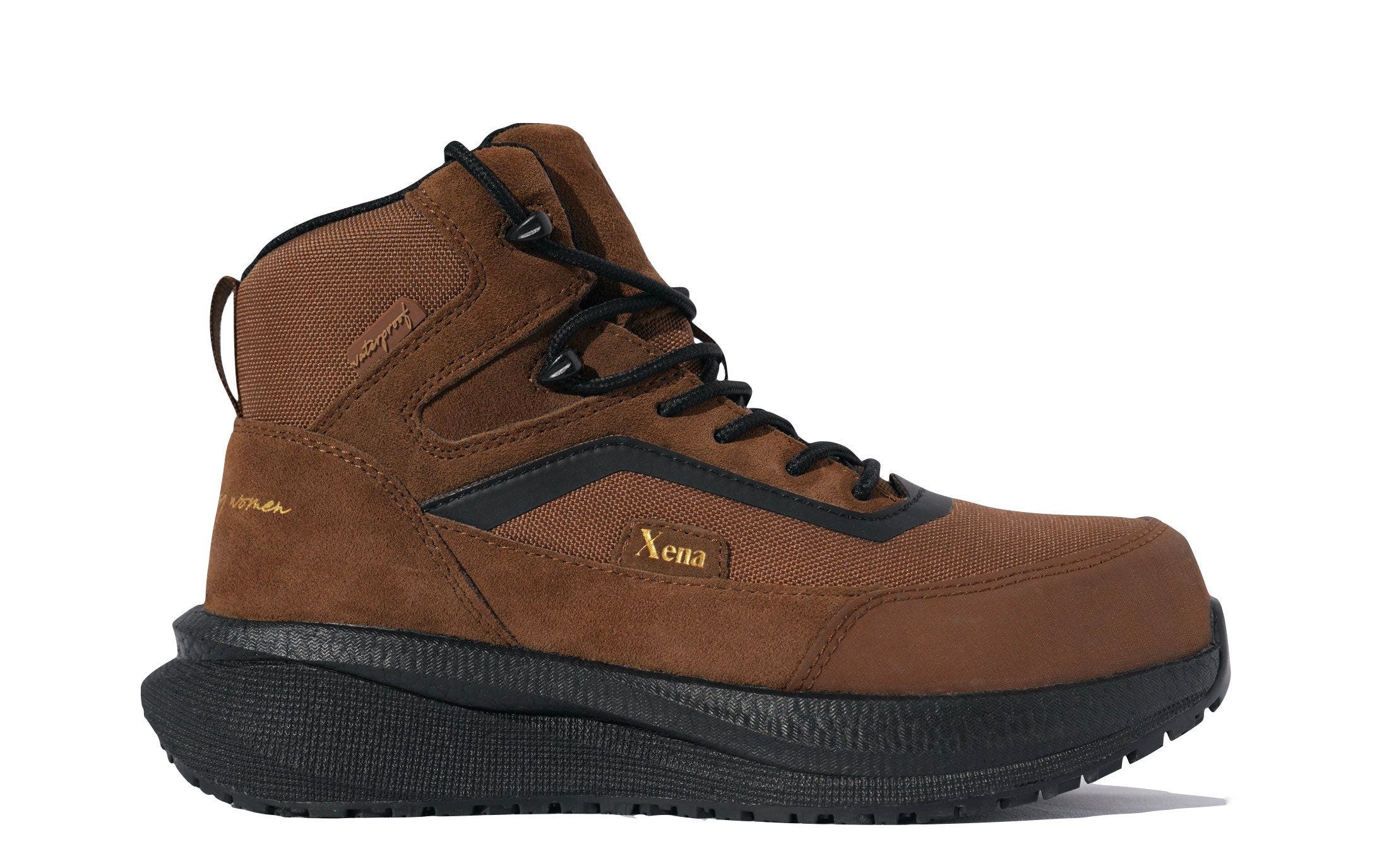 Xena Workwear Luna Composite Toe Waterproof High Top Safety Boot, Main, color, Dusk Brown
