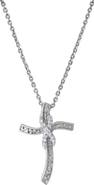LuvMyJewelry Benedicta 10K Gold Diamond Cross Pendant - 0.05 CT