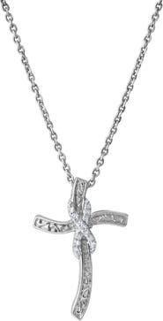 LuvMyJewelry Benedicta 10K Gold Diamond Cross Pendant - 0.05 CT