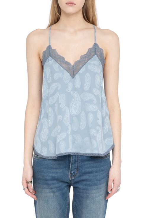 Christy Paisley Jacquard Silk Satin Camisole