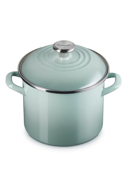 6-Quart Enameled Stainless Steel Stock Pot