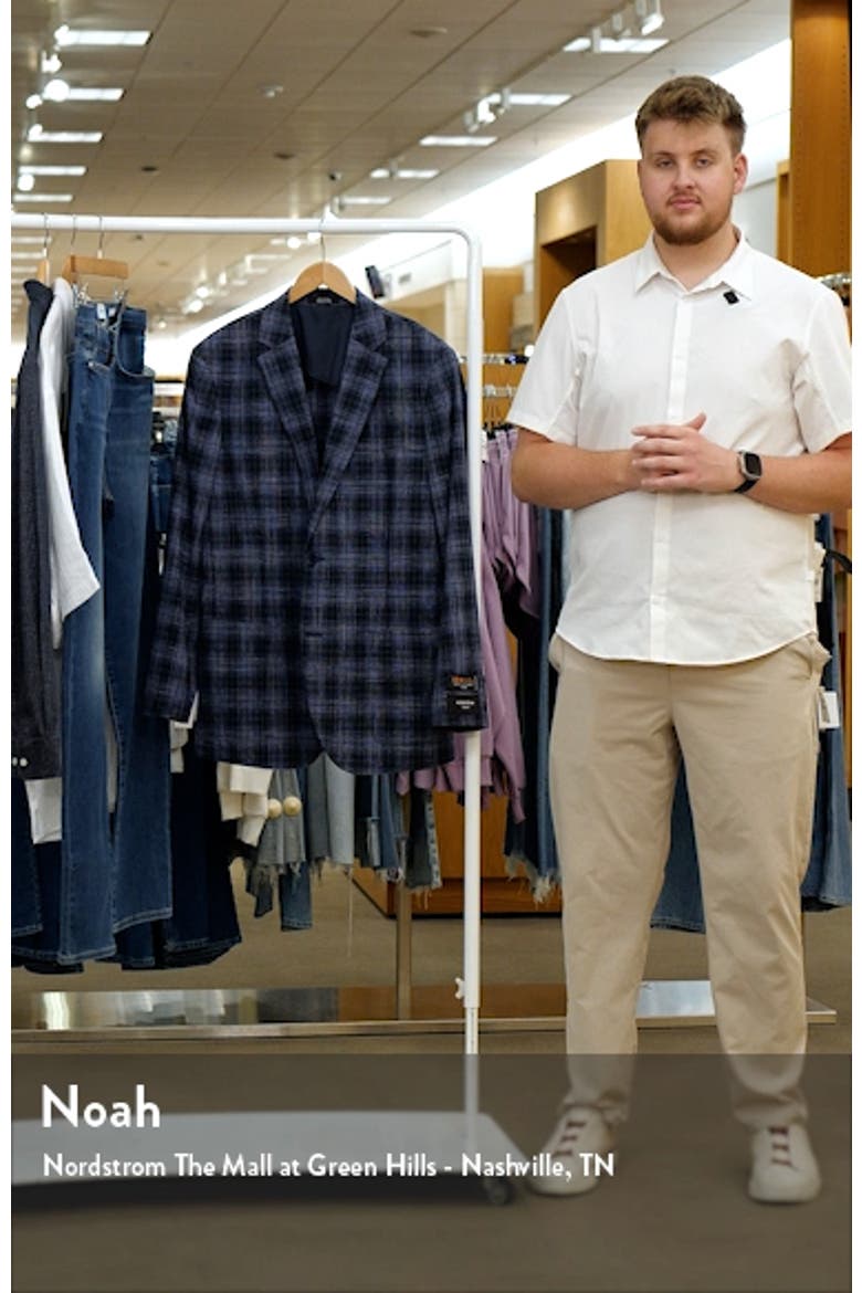Plaid Stretch Wool & Cotton Blend Sport Coat video