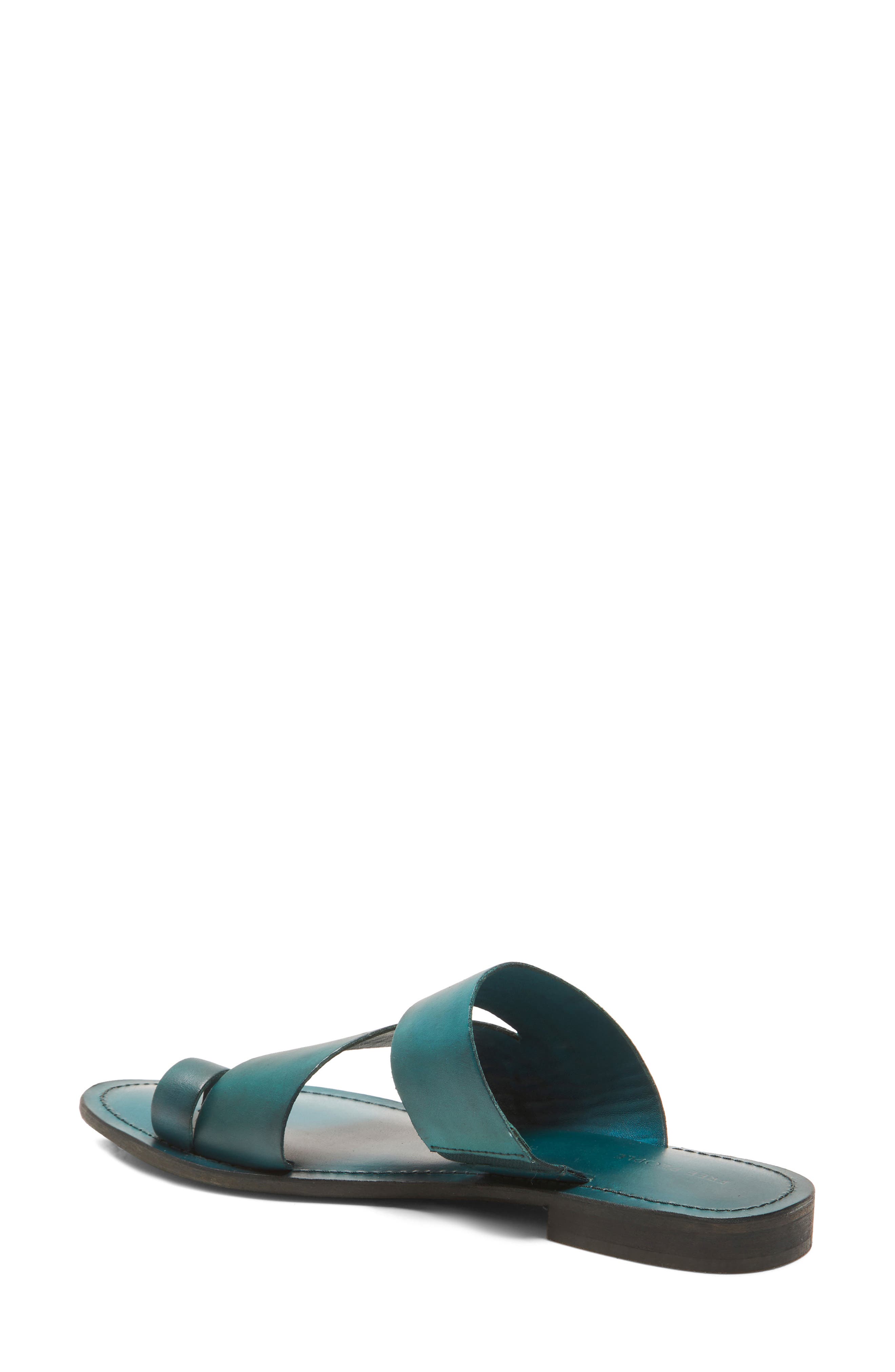 Abilene Toe Loop Sandal, Alternate, color, EMERALD TIDE LEATHER