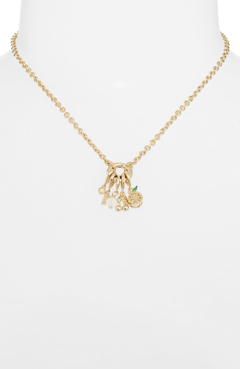 Leith Cubic Zirconia Fruit Charm Necklace, Alternate, color, White Multi- Gold