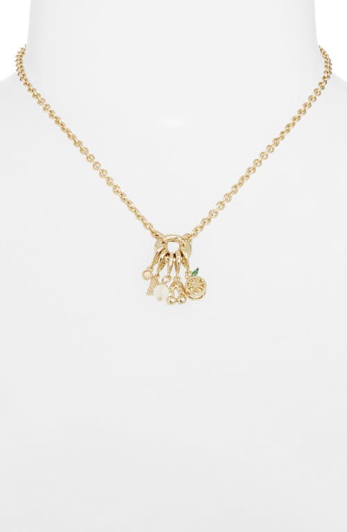 Leith Cubic Zirconia Fruit Charm Necklace In Gold