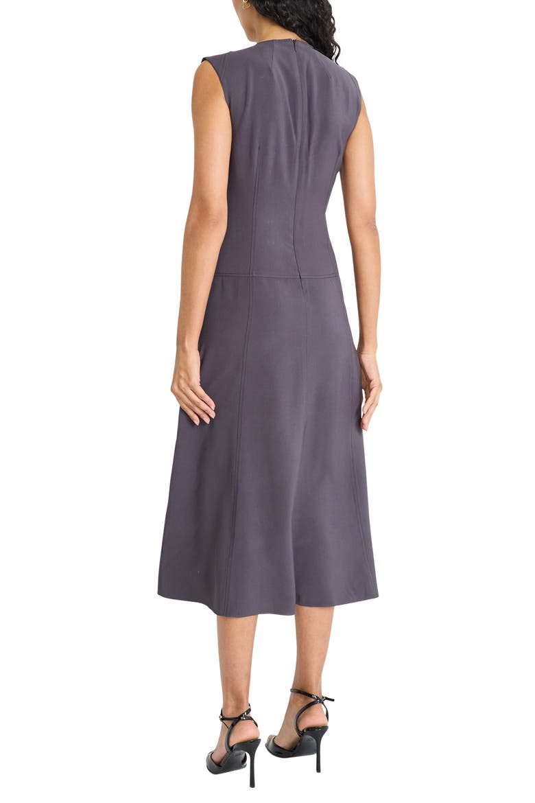 Seamed Sleeveless Midi Dress, Alternate, color, OBSIDIAN