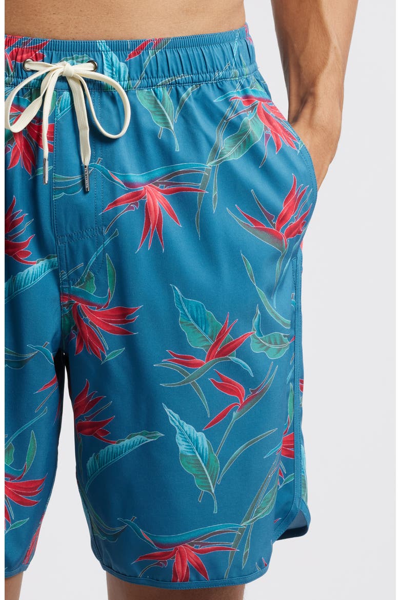 The Anchor Swim Trunks, Alternate, color, TEAL BIRDS OF PARADISE