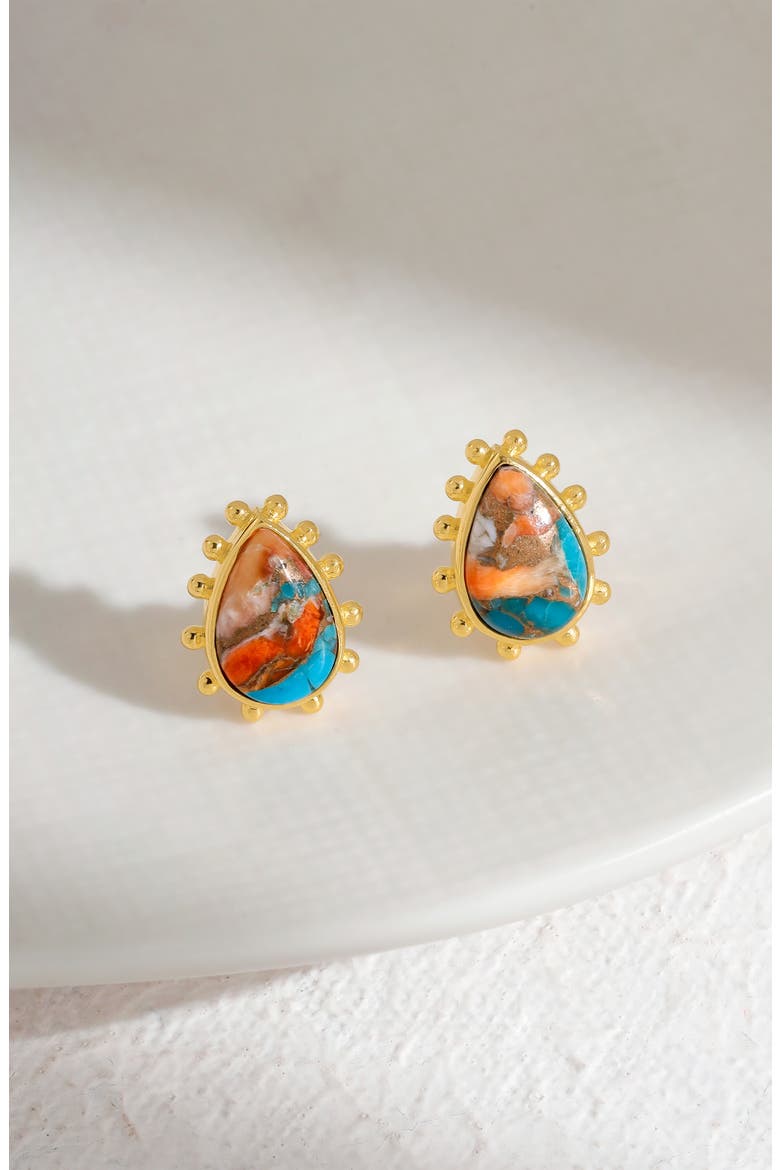 Mohave Turquoise Drop Earrings, Alternate, color, ORANGE