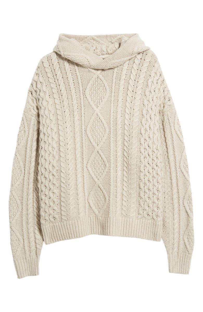 Fear of God Essentials Cable Knit Hoodie, Alternate, color, 