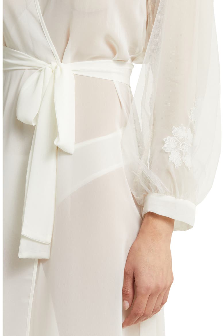 Beloved Balloon Sleeve Sheer Chiffon Robe, Alternate, color, IVORY