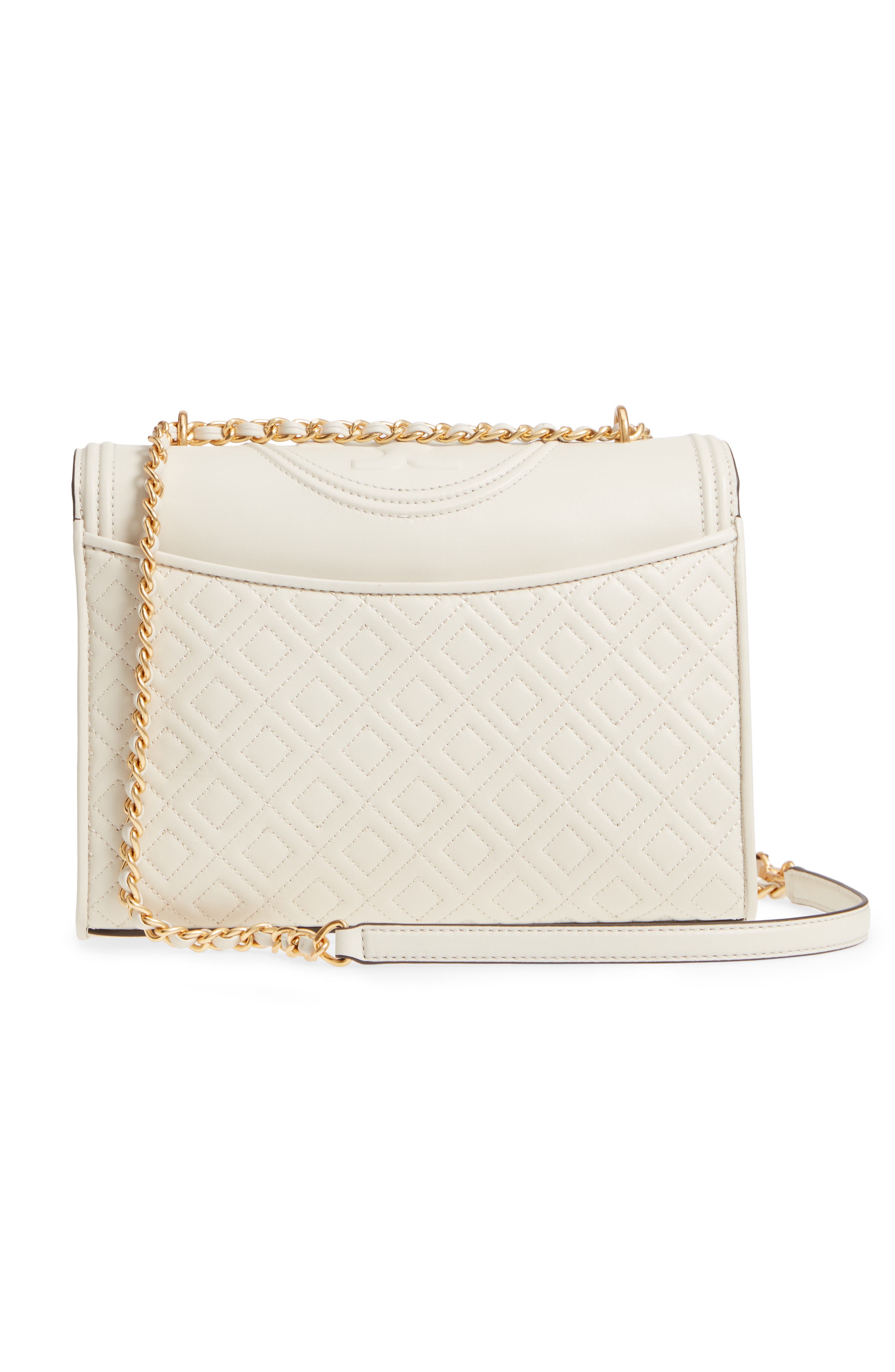 Tory Burch Fleming Quilted Lambskin Leather Convertible Shoulder Bag, Alternate, color, 