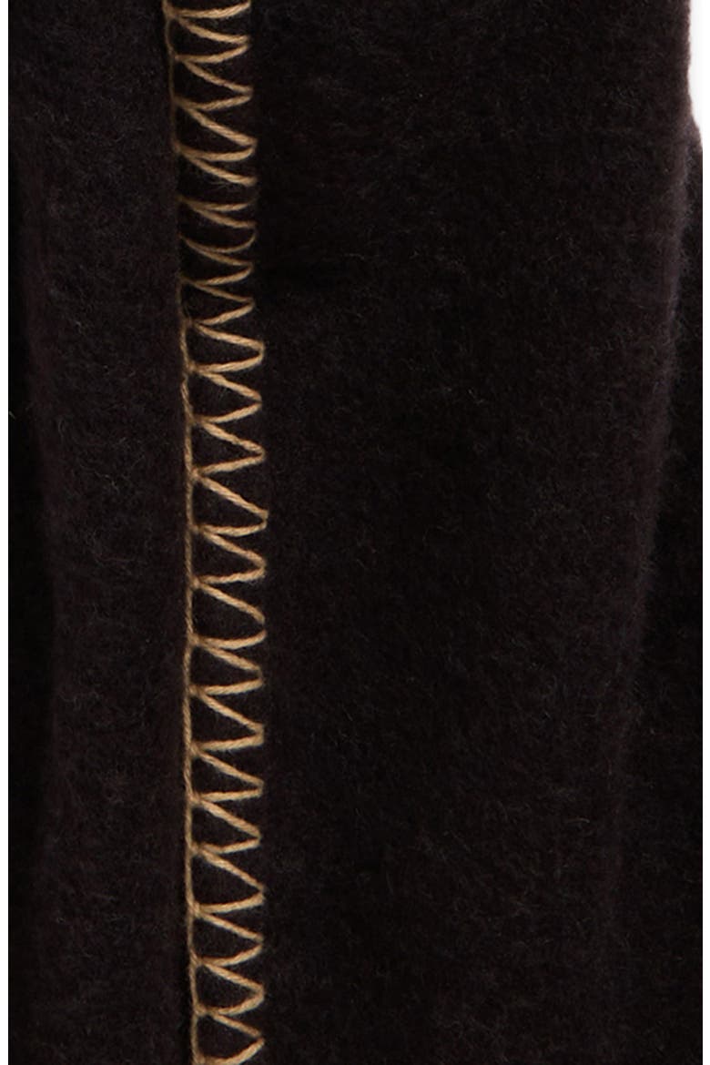 Blanket Stitch Merino Wool Wrap, Alternate, color, MIDLAND CAMELETTO