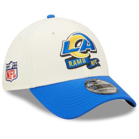 Men's New Era Cream/Royal Los Angeles Rams 2022 Sideline 39THIRTY 2-Tone Flex Hat