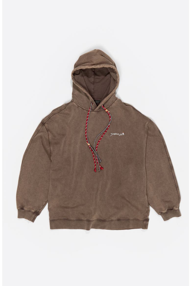 Floral Logo Hoodie, Alternate, color, BROWN